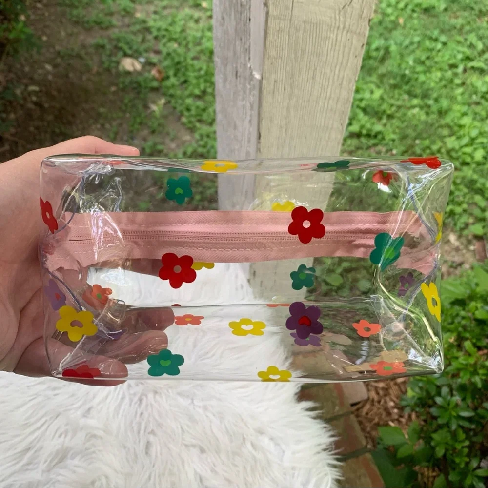Flower Print Clear Makeup Bag